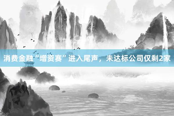 消费金融“增资赛”进入尾声，未达标公司仅剩2家