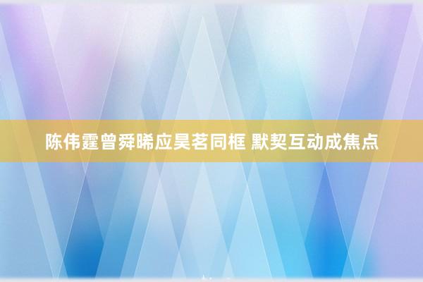 陈伟霆曾舜晞应昊茗同框 默契互动成焦点